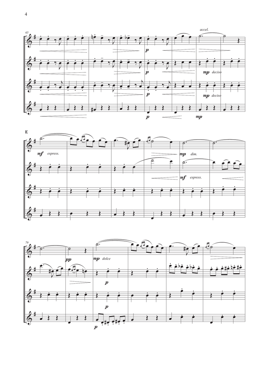Valse Triste for Flute Quartet Flute Quartet scores gallery preview page 4