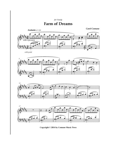 Farm of Dreams for solo piano image number null