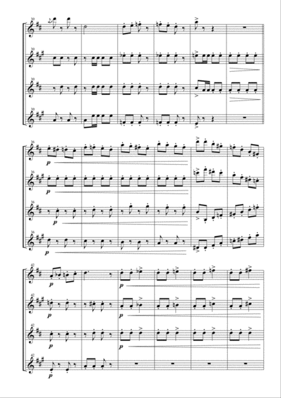 Tritsch-Tratsch Polka for Saxophone Quartet Saxophone Quartet scores gallery preview page 3