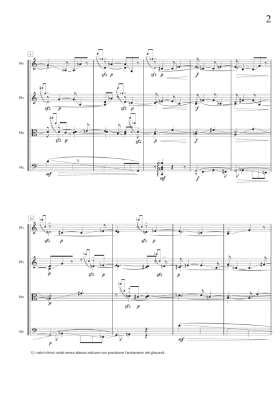 Fabrizio Casti: 'L SENSO S'INGANNA DI LONTANO (ES-22-038) String Quartet scores gallery preview page 4