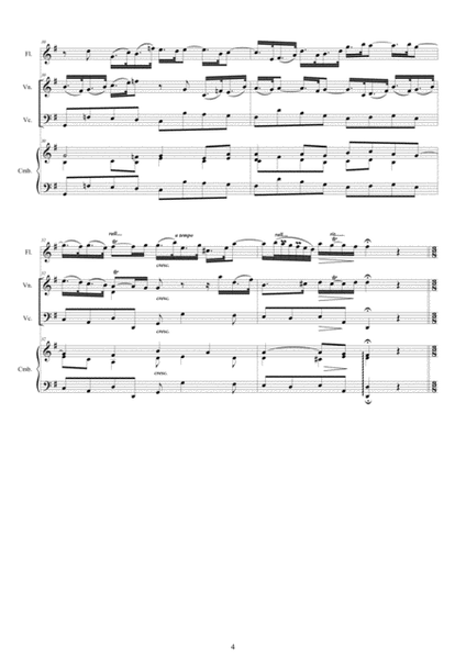 Bach - Trio Sonata in G major BWV 1038 for Flute, Violin, Cello and Harpsichord (or Piano) image number null