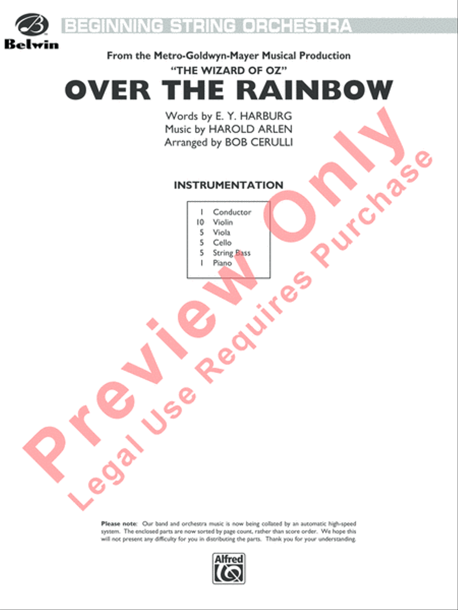 Over the Rainbow String Orchestra scores gallery preview page 2
