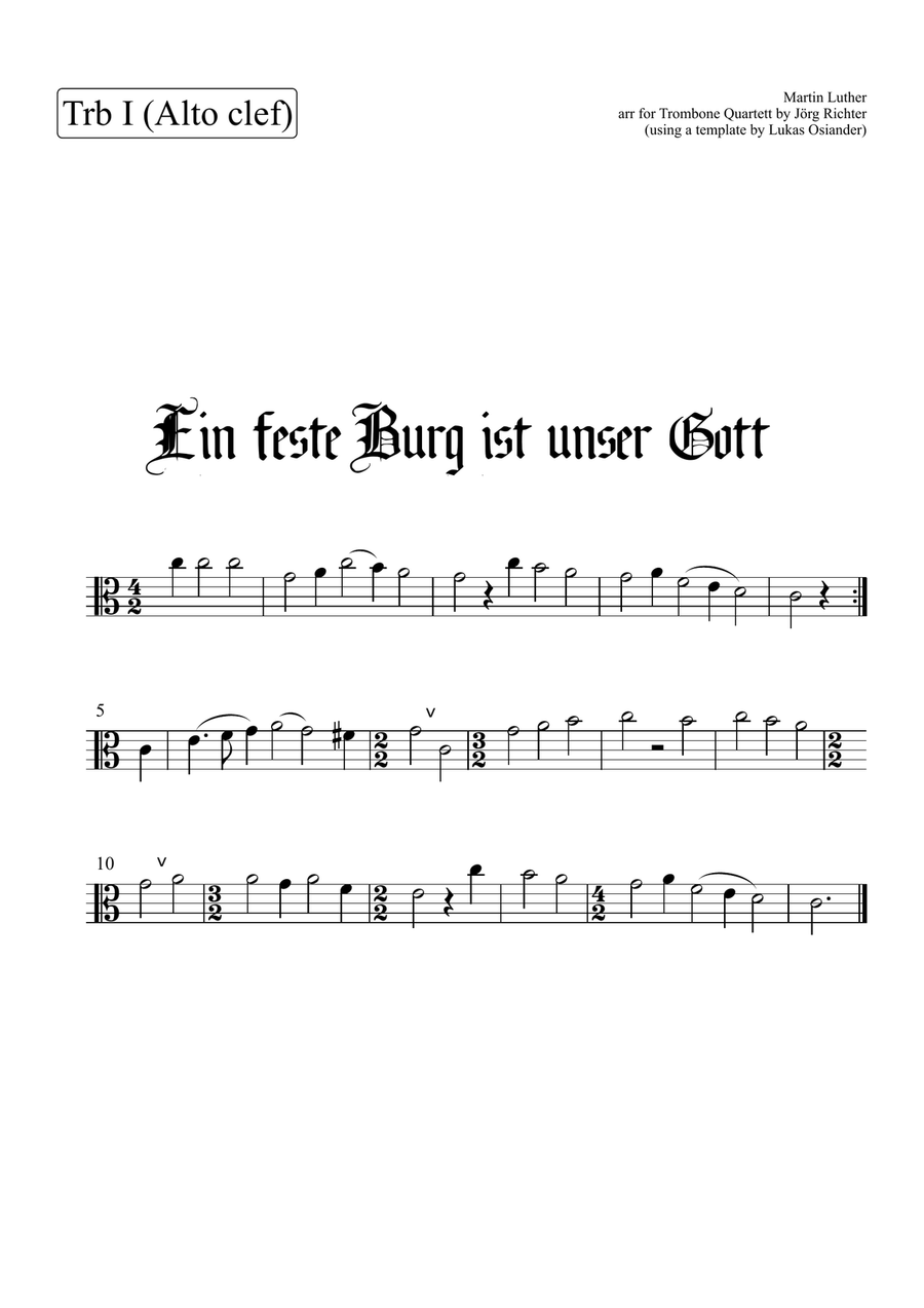 Ein feste Burg ist unser Gott für Posaunenquartett Trombone scores gallery preview page 3