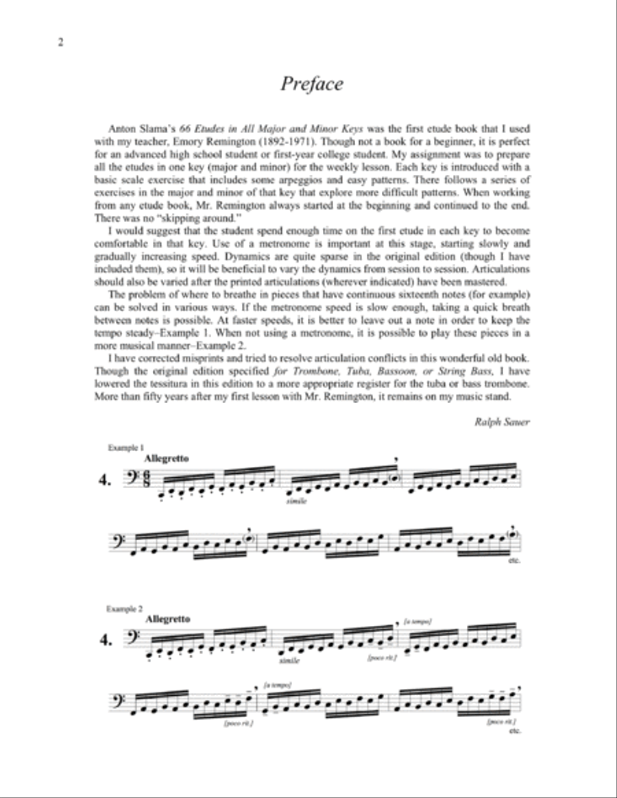 66 Etudes in all Major and Minor Keys for Tuba or Bass Trombone Trombone scores gallery preview page 3