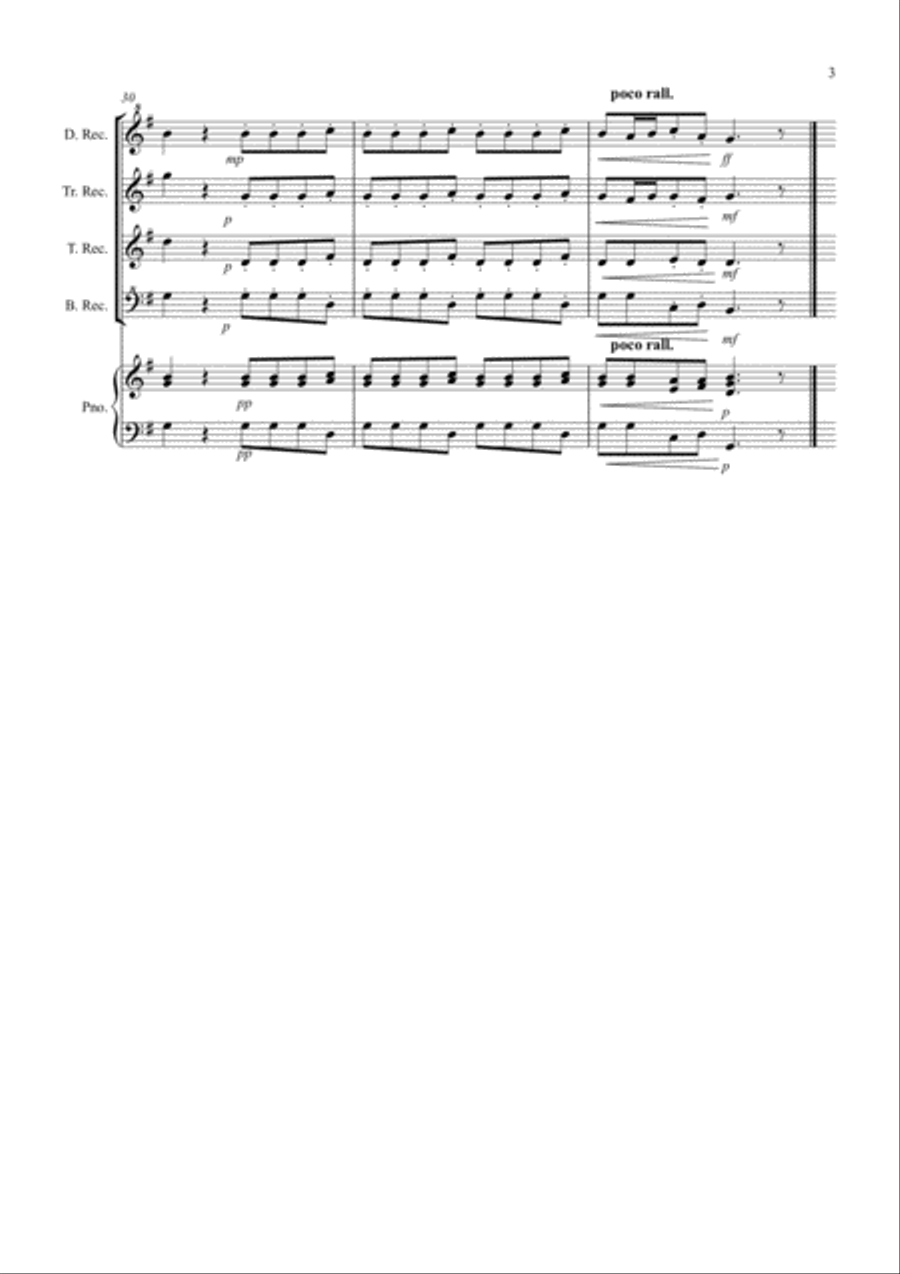 2 Classical Favourites for Recorder Quartet (volume one) Recorder scores gallery preview page 3