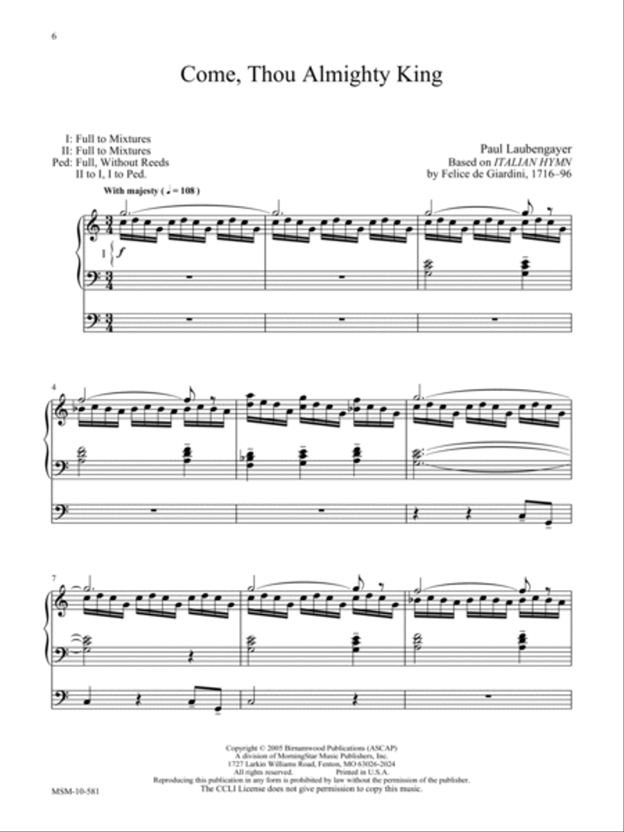 Ancient of Days: Three Hymns of Praise Organ scores gallery preview page 6