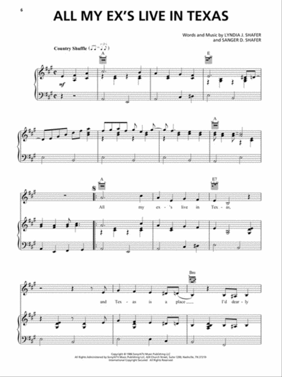 Roadhouse Country Piano, Vocal, Guitar scores gallery preview page 4