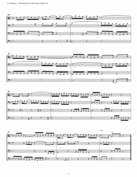 Fugue 19 from Well-Tempered Clavier, Book 2 (Trombone Quartet) image number null