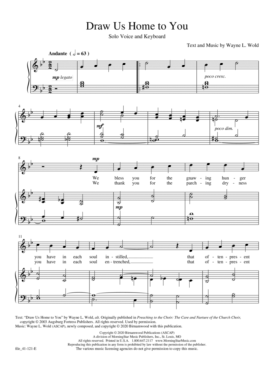 Draw Us Home to You Voice Solo scores gallery preview page 1