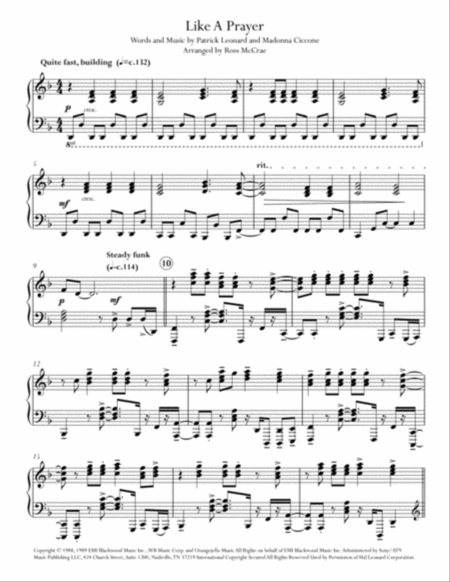 Like A Prayer Like A Prayer Piano Solo scores gallery preview page 2