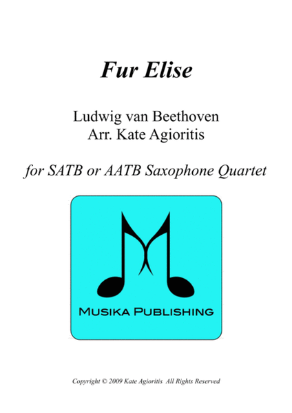 Fur Elise - in a Jazz Style - For Saxophone Quartet image number null