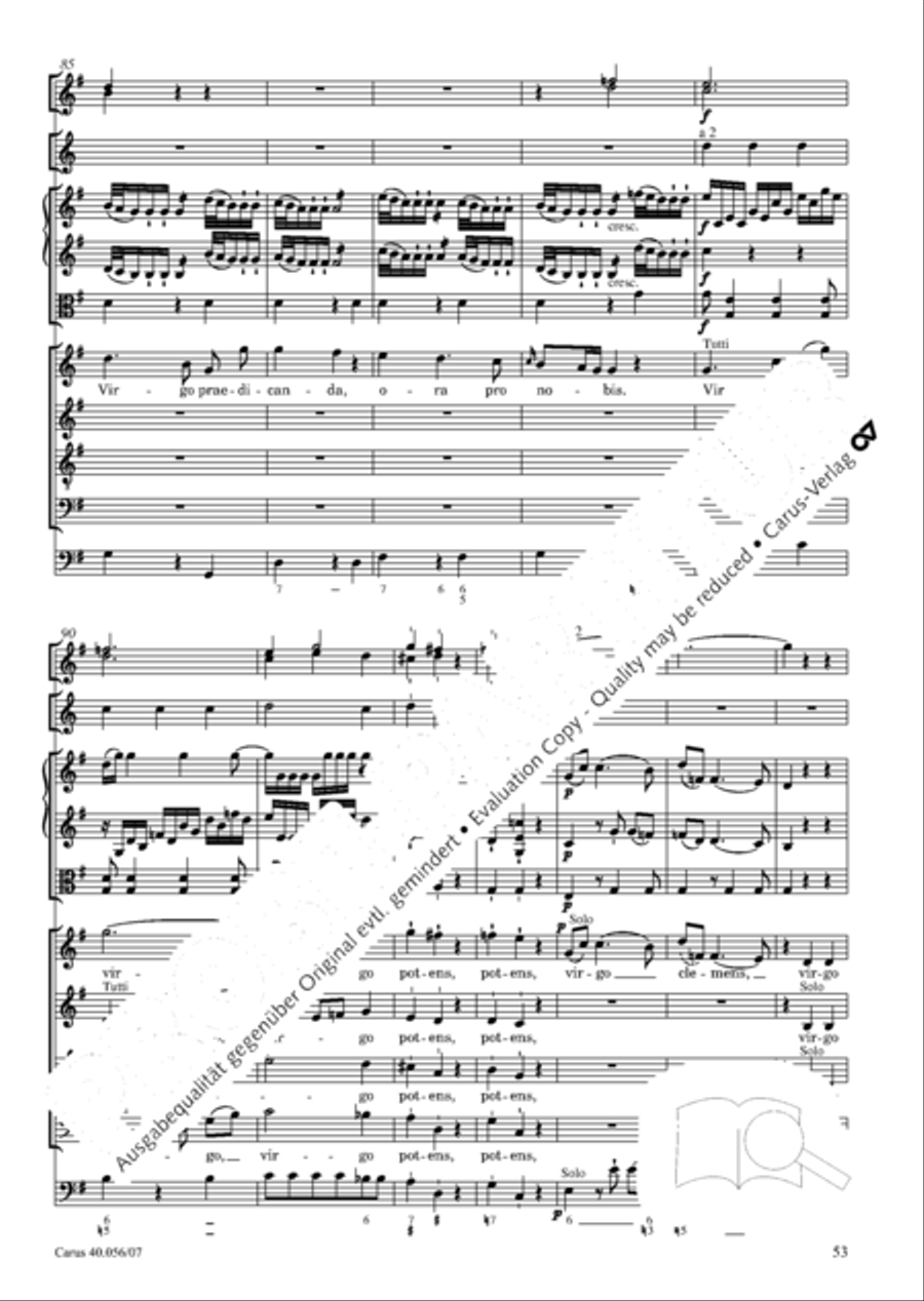 Litaniae Lauretanae in B und D Litaniae Lauretanae in B und D Orchestra scores gallery preview page 54