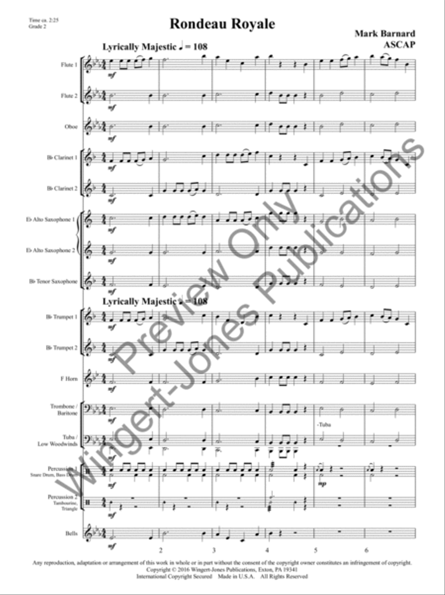 Rondeau Royale Concert Band scores gallery preview page 5