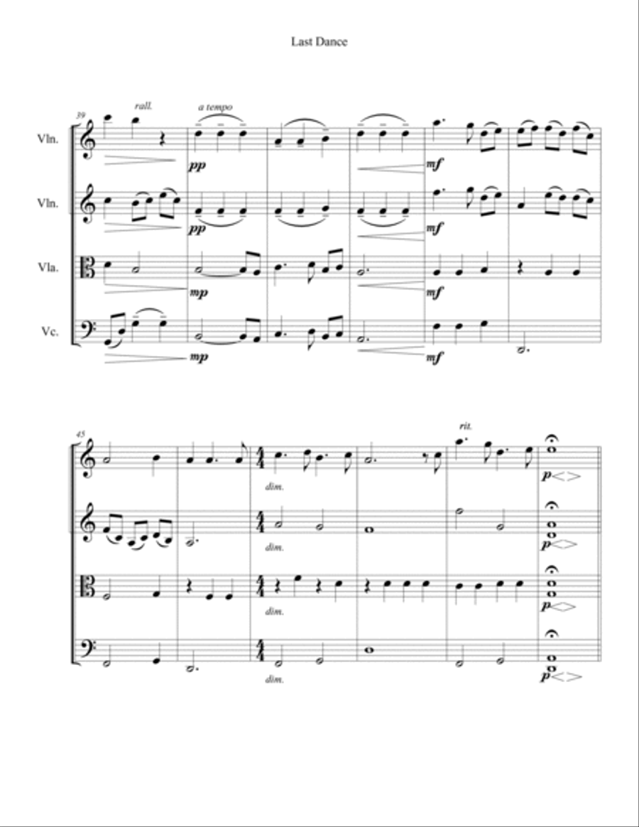 Last Dance String Quartet scores gallery preview page 4