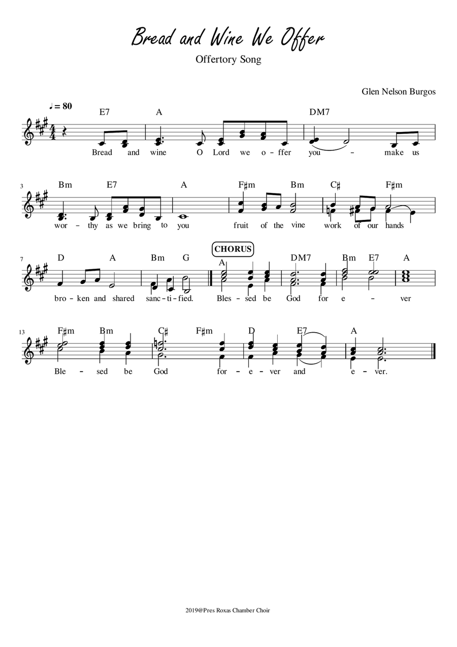 Bread and Wine We Offer You Choir scores gallery preview page 1