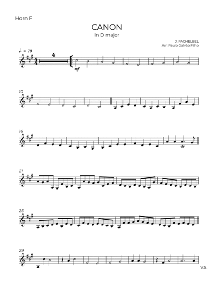 CANON IN D - HORN & TUBA Brass Duet scores gallery preview page 4