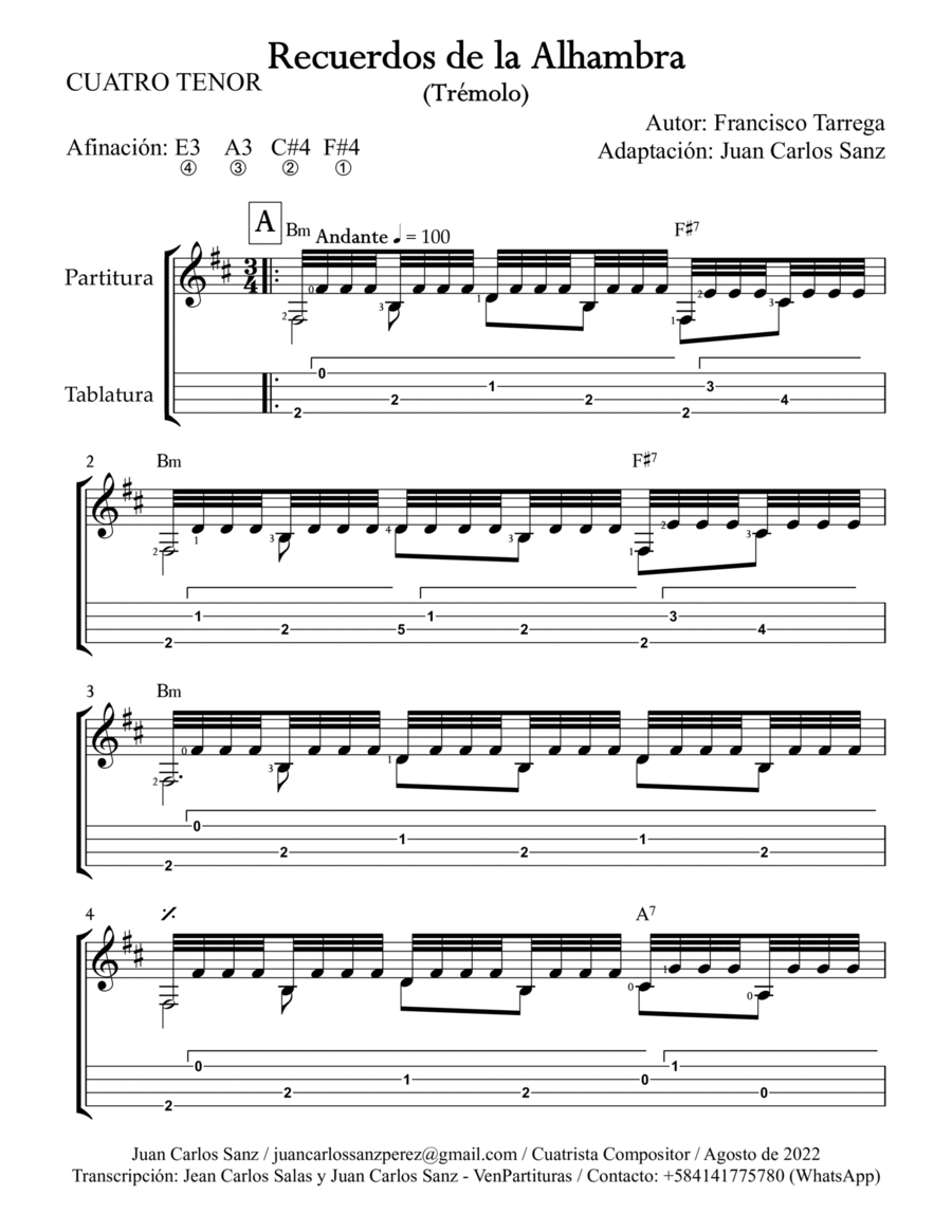 Recuerdos de la Alhambra Recuerdos de la Alhambra Ukulele scores gallery preview page 1
