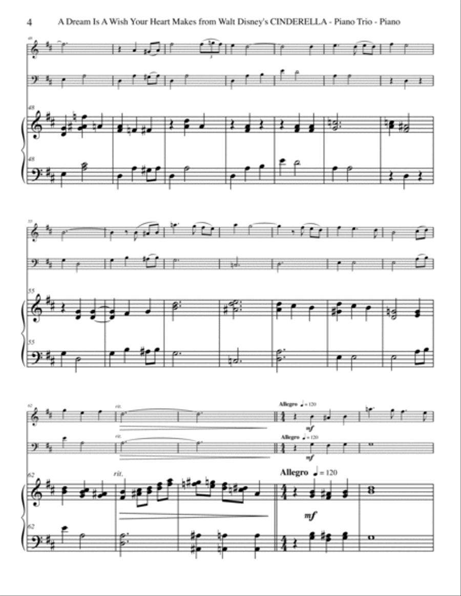 A Dream Is A Wish Your Heart Makes Piano Trio scores gallery preview page 4