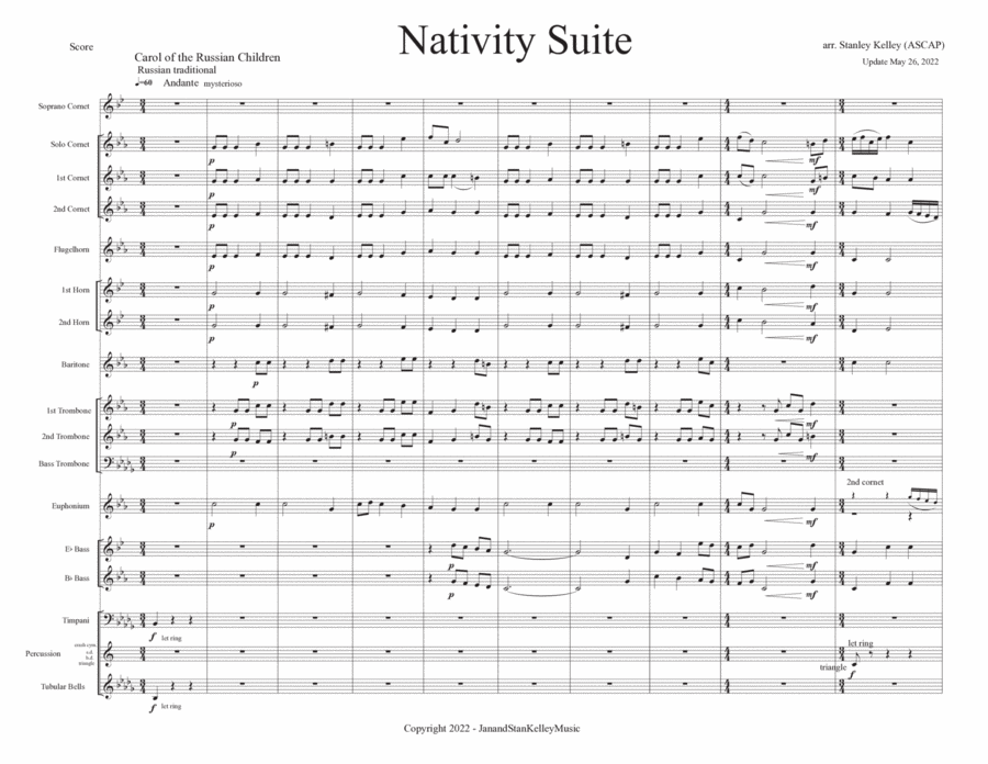 Nativity Suite Nativity Suite Brass Band scores gallery preview page 1