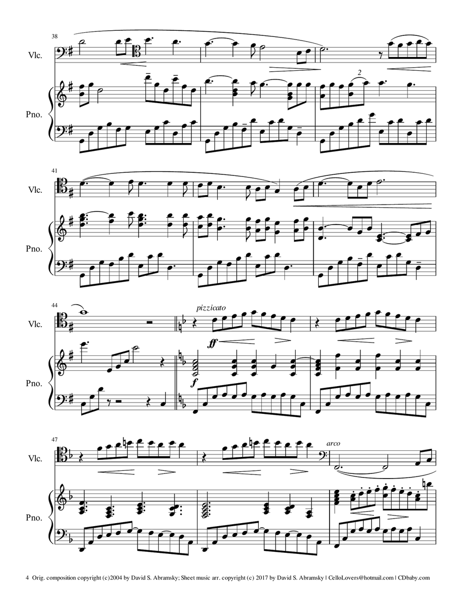 For Those Who Love Him (arr. for cello and piano) Piano scores gallery preview page 4