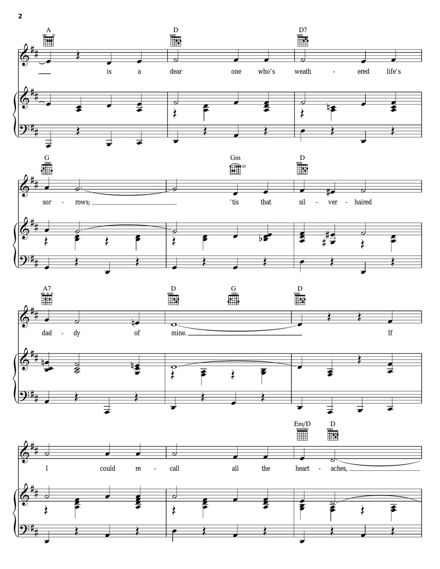 That Silver Haired Daddy Of Mine Piano, Vocal, Guitar scores gallery preview page 2