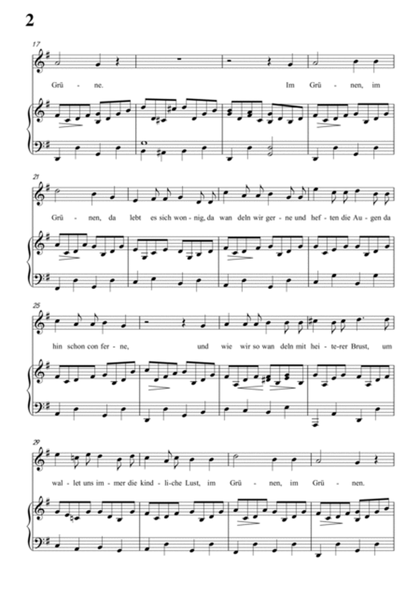 Schubert-Das Lied im Grünen,Op.115 No.1 in G for Vocal and Piano