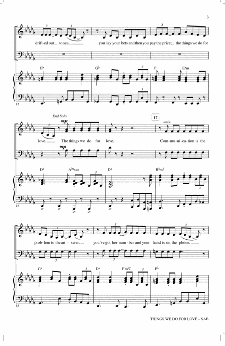 Things We Do For Love 3-Part scores gallery preview page 2