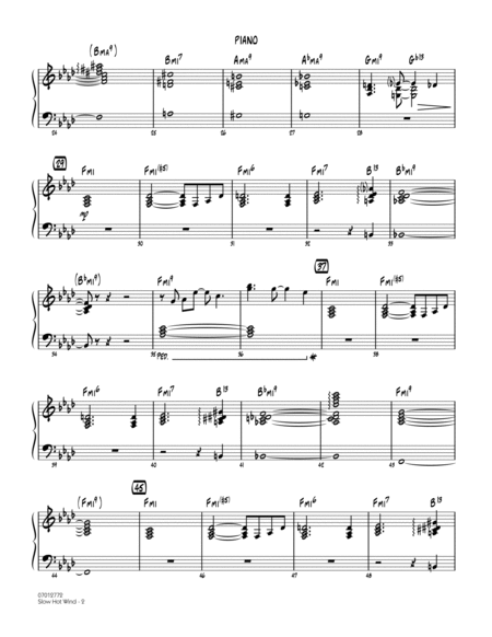 Slow Hot Wind (Lujon) - Piano