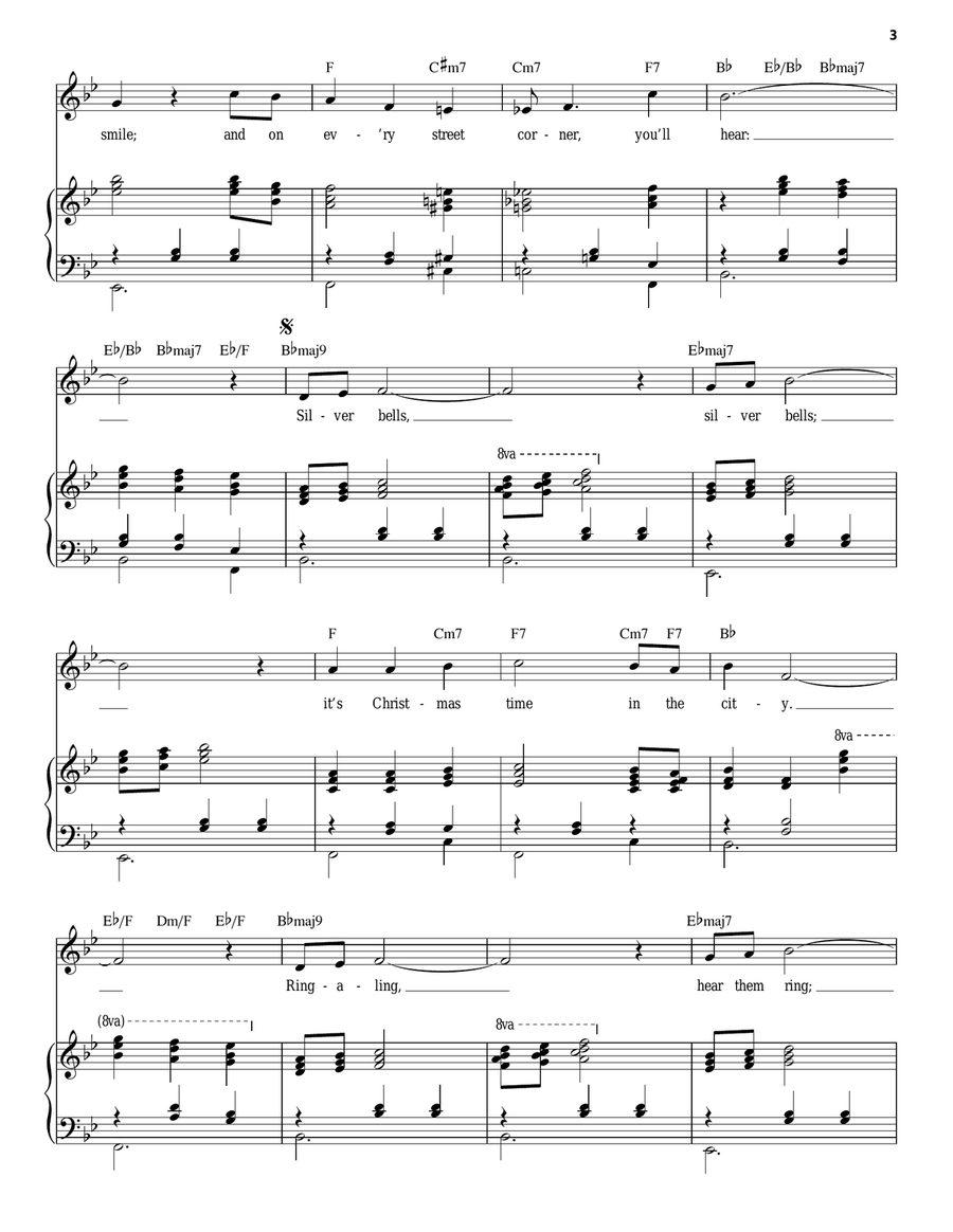 Silver Bells Piano, Vocal scores gallery preview page 3