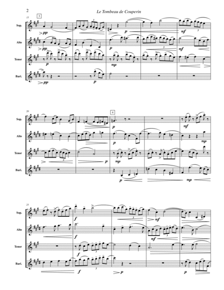 Le Tombeau de Couperin (part 2) Fugue, Forlane, Toccata (Saxophone Quartet arrangement) image number null