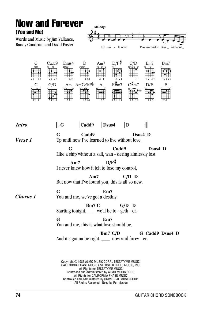 Now And Forever (You And Me) Acoustic Guitar scores gallery preview page 1