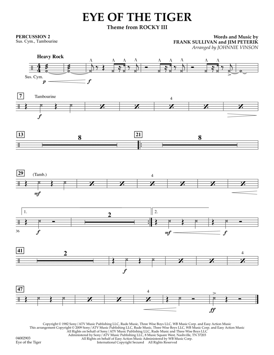 Eye Of The Tiger - Percussion 2