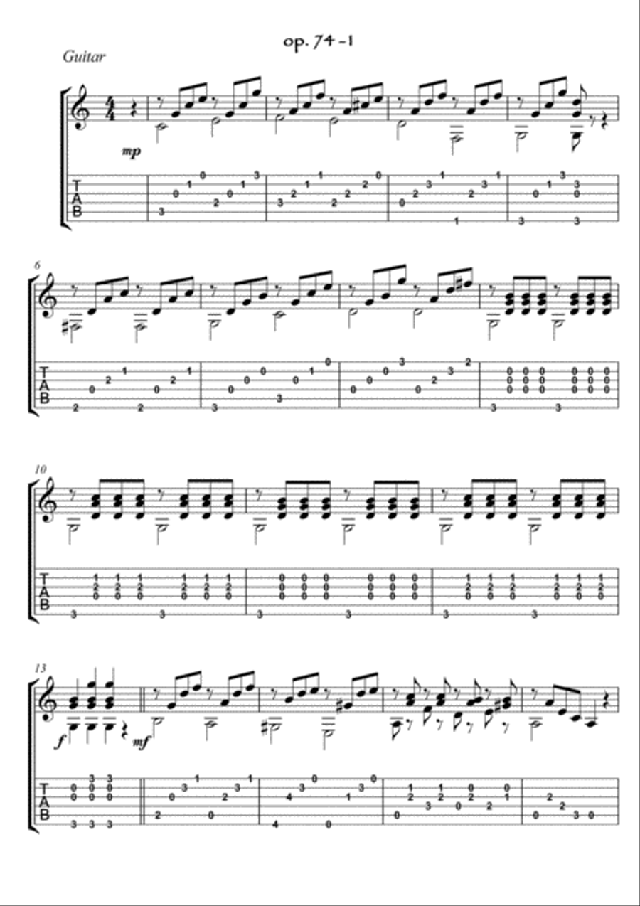 Easy Violin Guitar duets play along by Giuliani part I String Duet scores gallery preview page 5