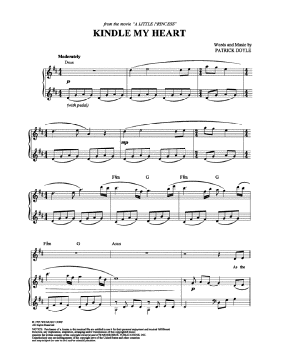 Kindle My Heart Kindle My Heart Piano, Vocal, Guitar scores gallery preview page 1