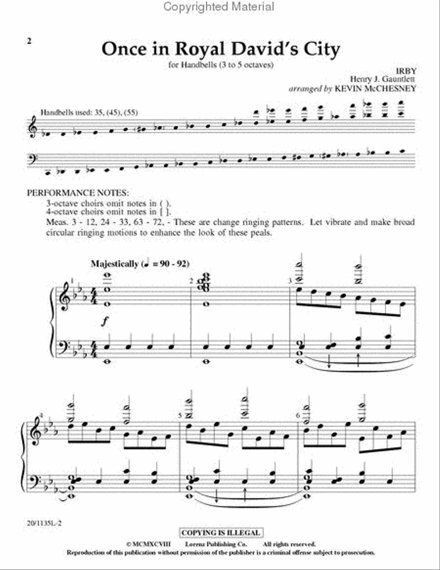 Once In Royal David's City 5-Octaves scores gallery preview page 2