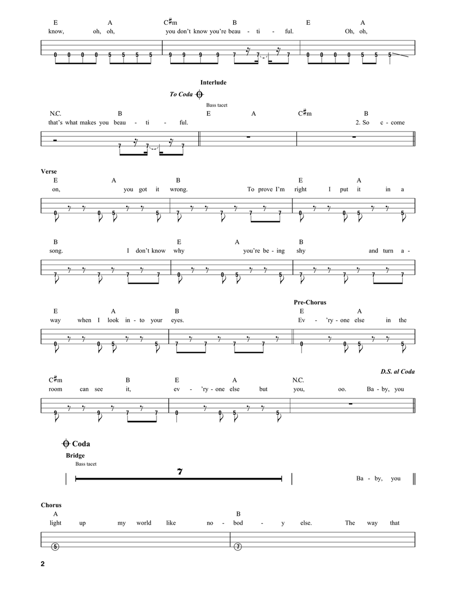 What Makes You Beautiful What Makes You Beautiful Bass Guitar scores gallery preview page 2