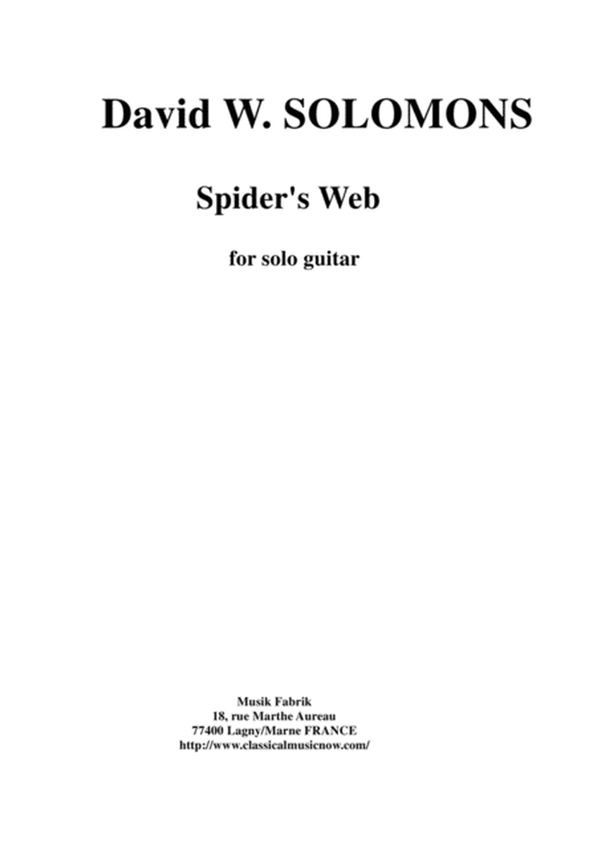 David Warin Solomons: Spider's Web for solo guitar image number null