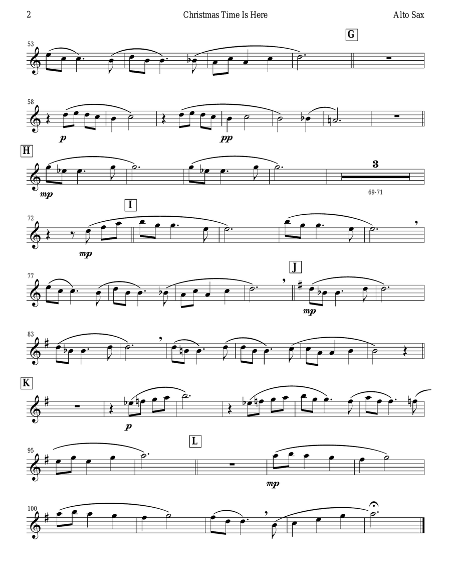 Christmas Time Is Here Alto Saxophone scores gallery preview page 2