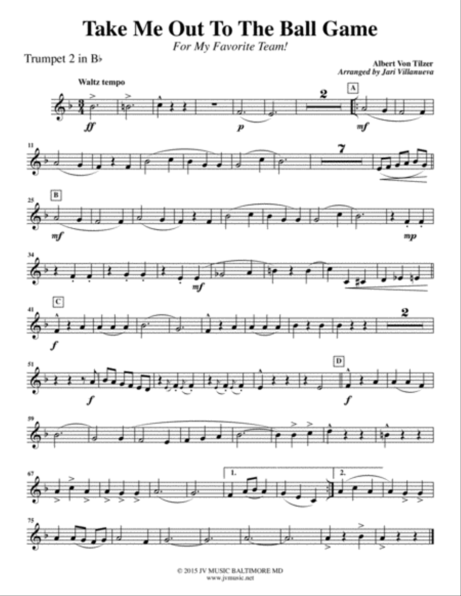 Take Me Out To The Ball Game for Brass Quintet Brass Quintet scores gallery preview page 6