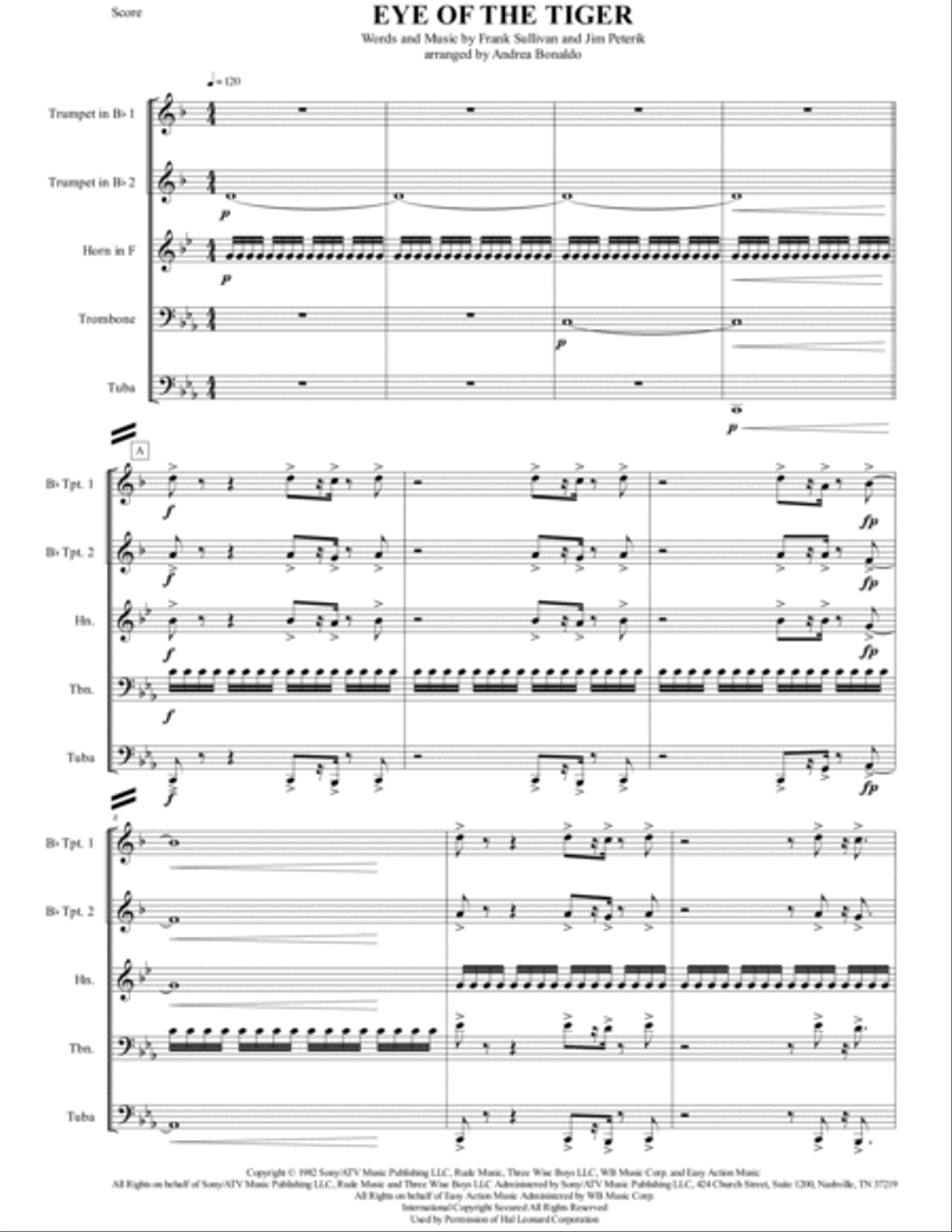 Eye Of The Tiger Eye Of The Tiger Brass Ensemble scores gallery preview page 4