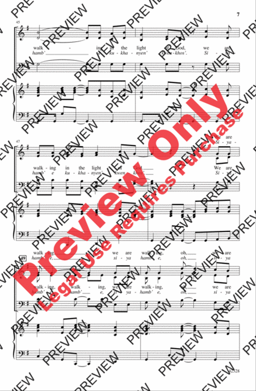 Walk in the Light Walk in the Light 4-Part scores gallery preview page 7