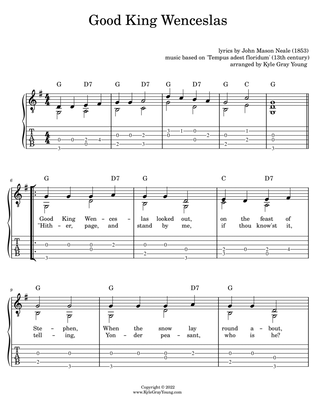 Book cover for Good King Wenceslas (easy fingerstyle guitar tablature)