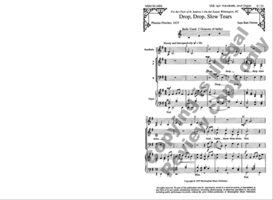 Drop, Drop, Slow Tears 3-Part scores gallery preview page 2