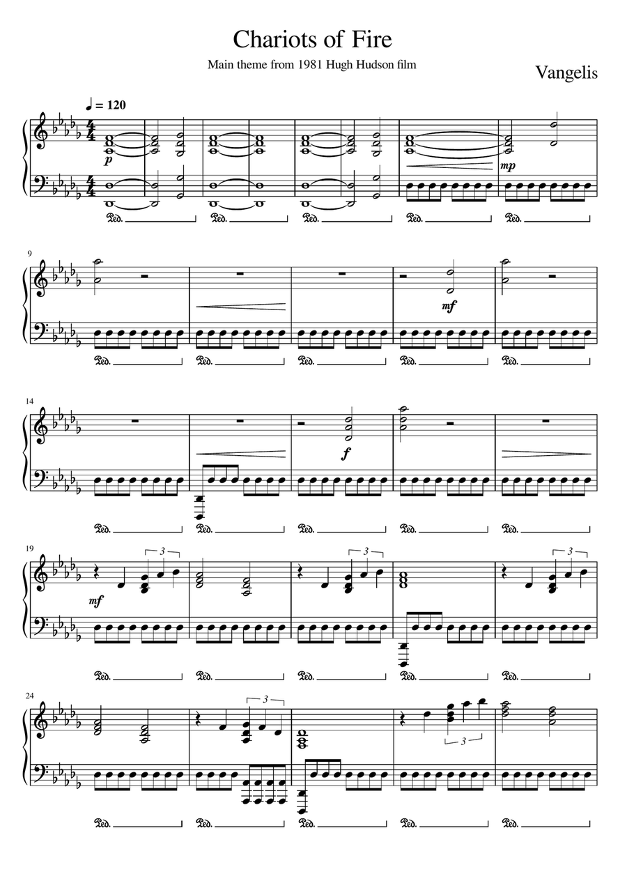 Chariots Of Fire A Cappella scores gallery preview page 1