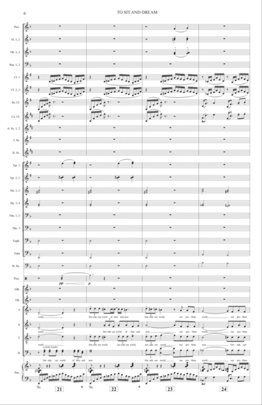 To Sit And Dream (Band Accompaniment) - Full Score Choir scores gallery preview page 6