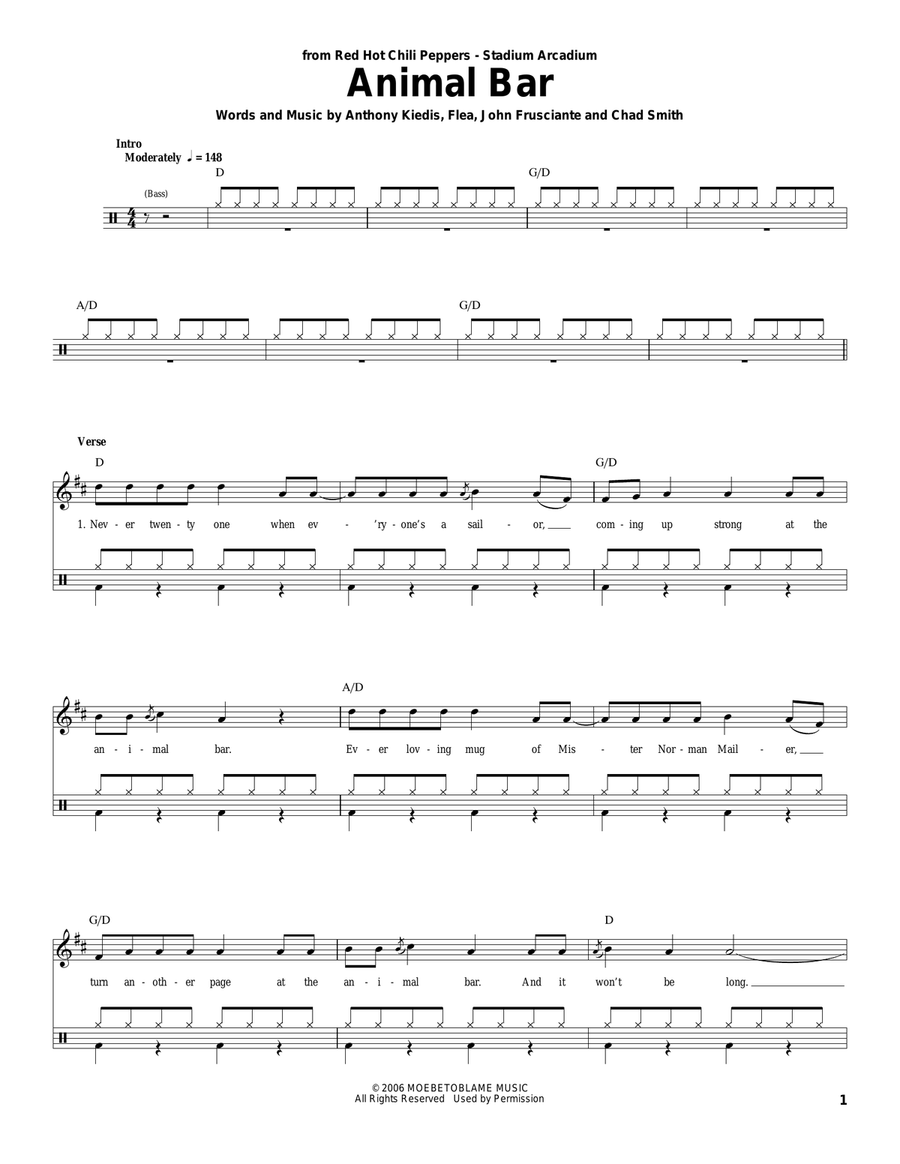 Animal Bar Animal Bar Drum Set scores gallery preview page 1
