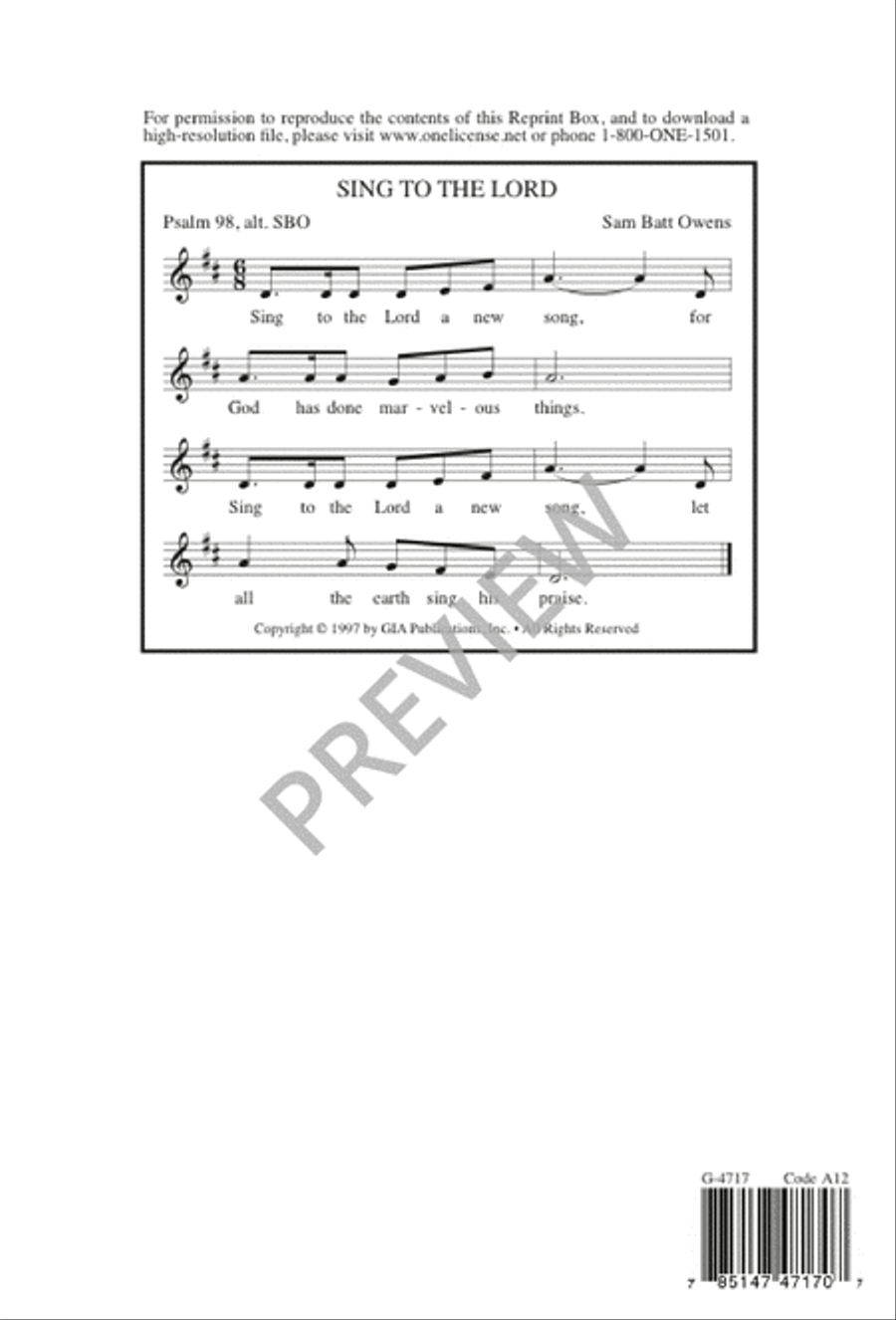 Sing to the Lord Unison Choir scores gallery preview page 11