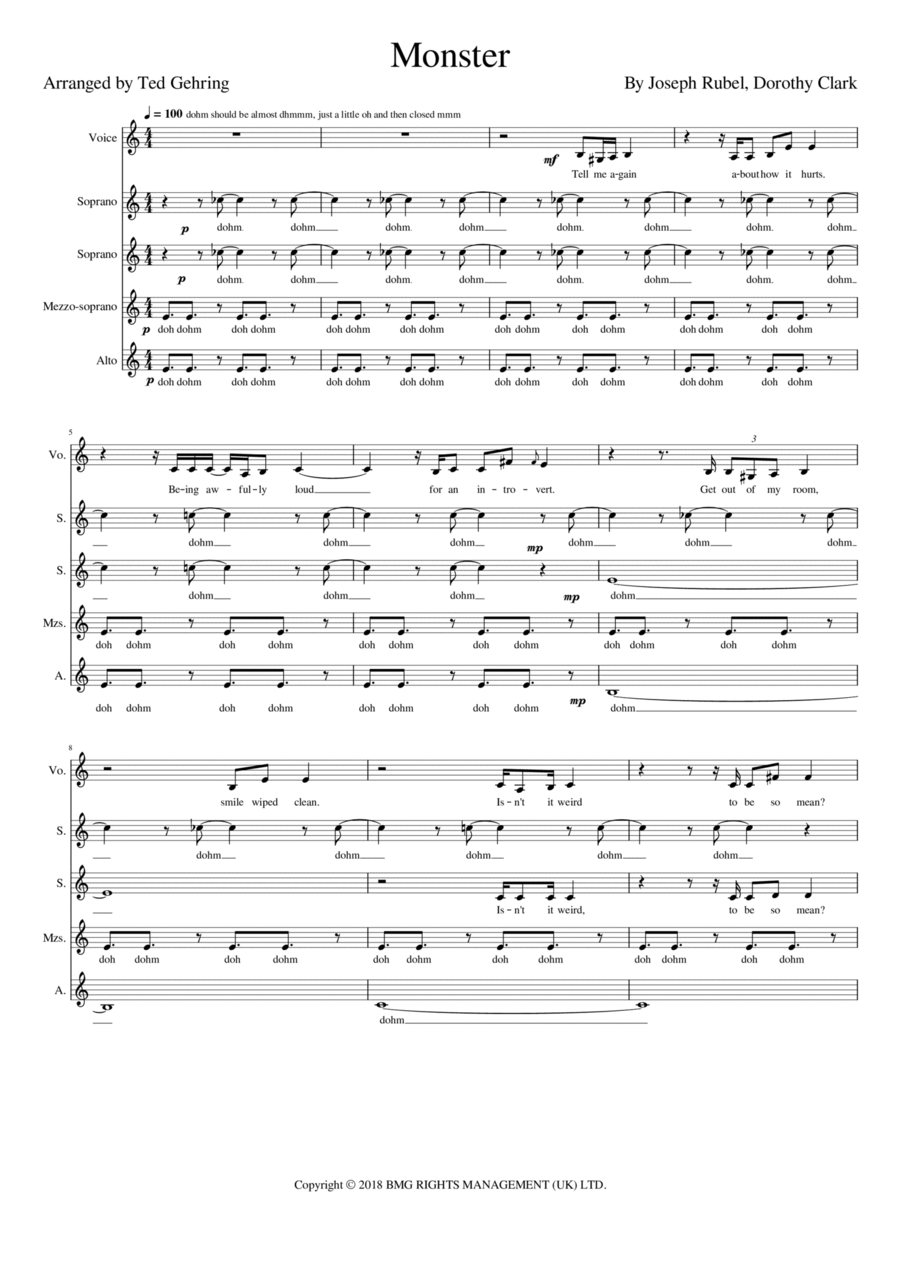 Monster A Cappella scores gallery preview page 1