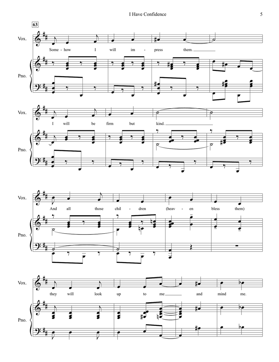 I Have Confidence Piano, Vocal scores gallery preview page 5