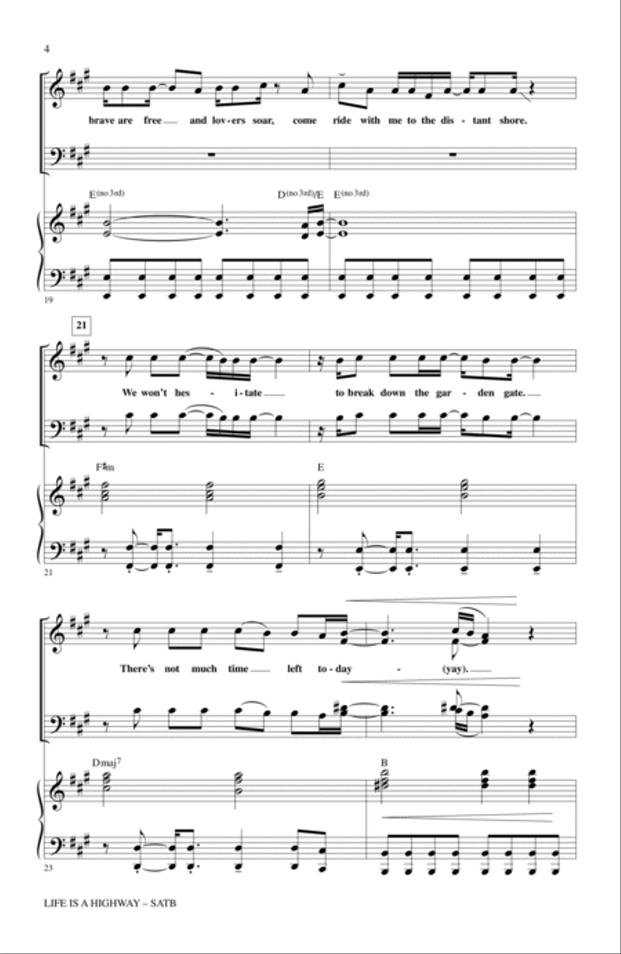 Life Is A Highway (from Cars) (arr. Alan Billingsley) 4-Part scores gallery preview page 3